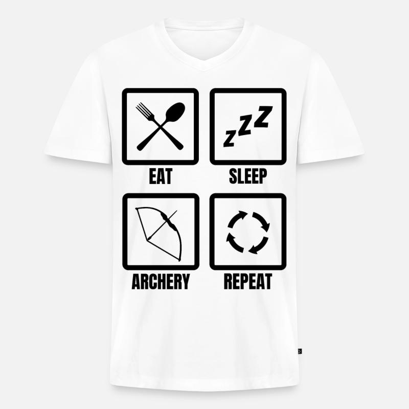 Bogenschütze Routine - Männer Premium Bio T-Shirt mit V-Ausschnitt - Weiß