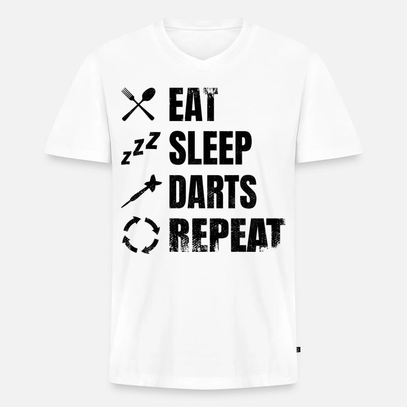 Dart Täglicher Zeitplan - Männer Premium Bio T-Shirt mit V-Ausschnitt - Weiß
