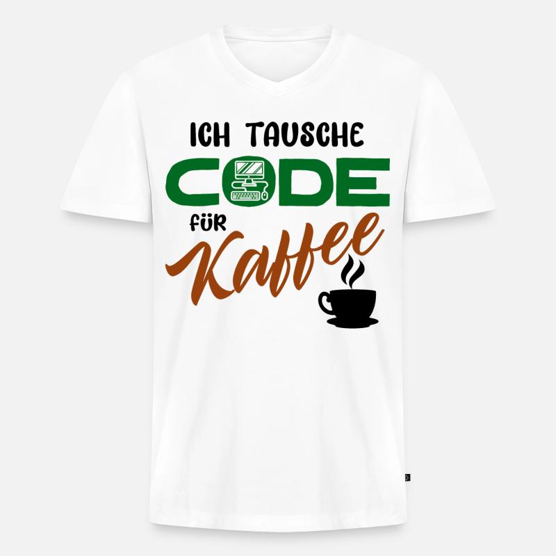 Programmierer Softwareentwickler Developer Code - Männer Premium Bio T-Shirt mit V-Ausschnitt - Weiß
