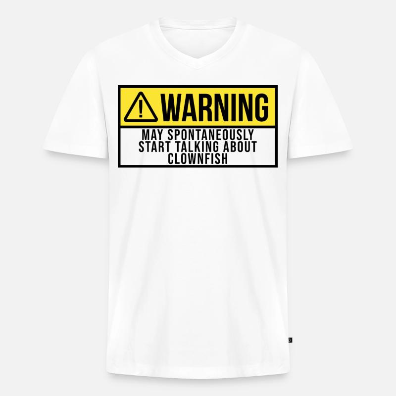 Clownfisch - Männer Premium Bio T-Shirt mit V-Ausschnitt - Weiß