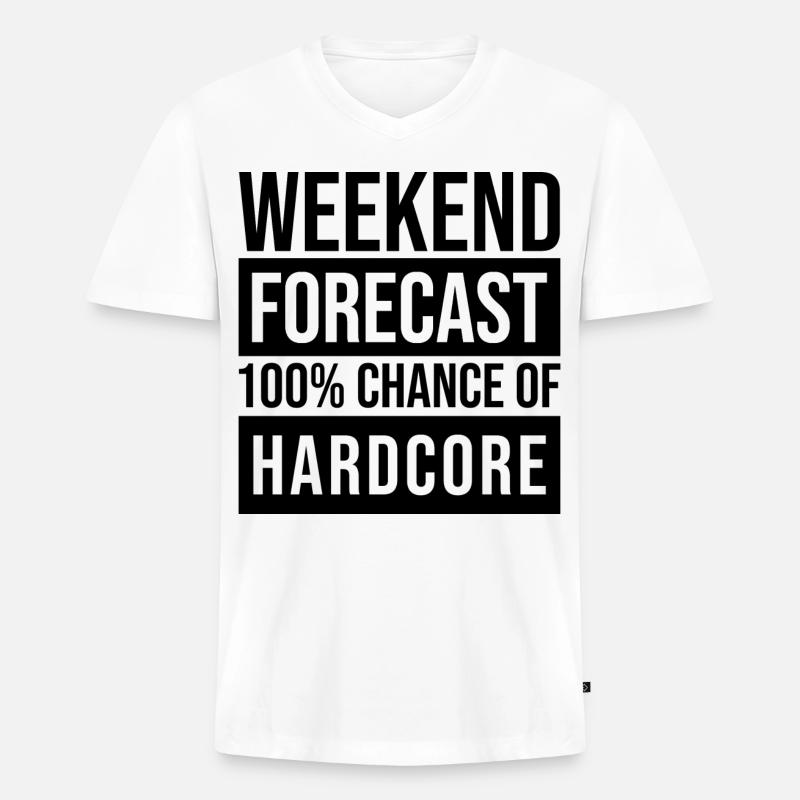 Hardcore - Männer Premium Bio T-Shirt mit V-Ausschnitt - Weiß