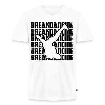 Breakdancing - Men's Premium Organic T-shirt with V-neck - white - Front - Nico (187cm)