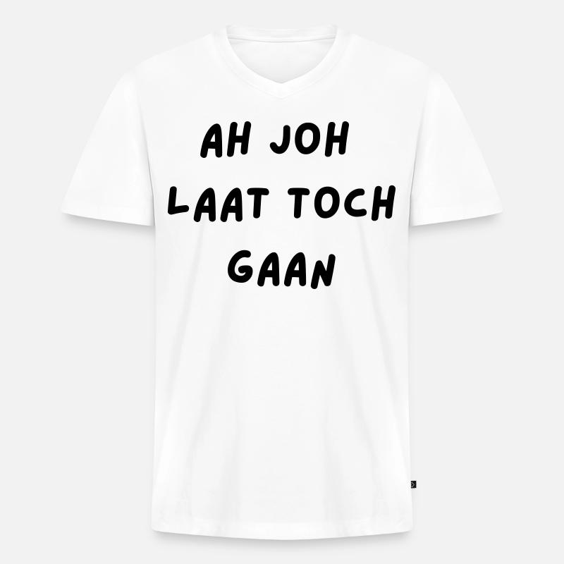 Oh je, lass los # - Männer Premium Bio T-Shirt mit V-Ausschnitt - Weiß
