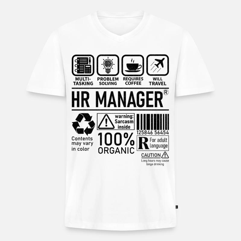Hr Manager multi tasking problem solving - Männer Premium Bio T-Shirt mit V-Ausschnitt - Weiß
