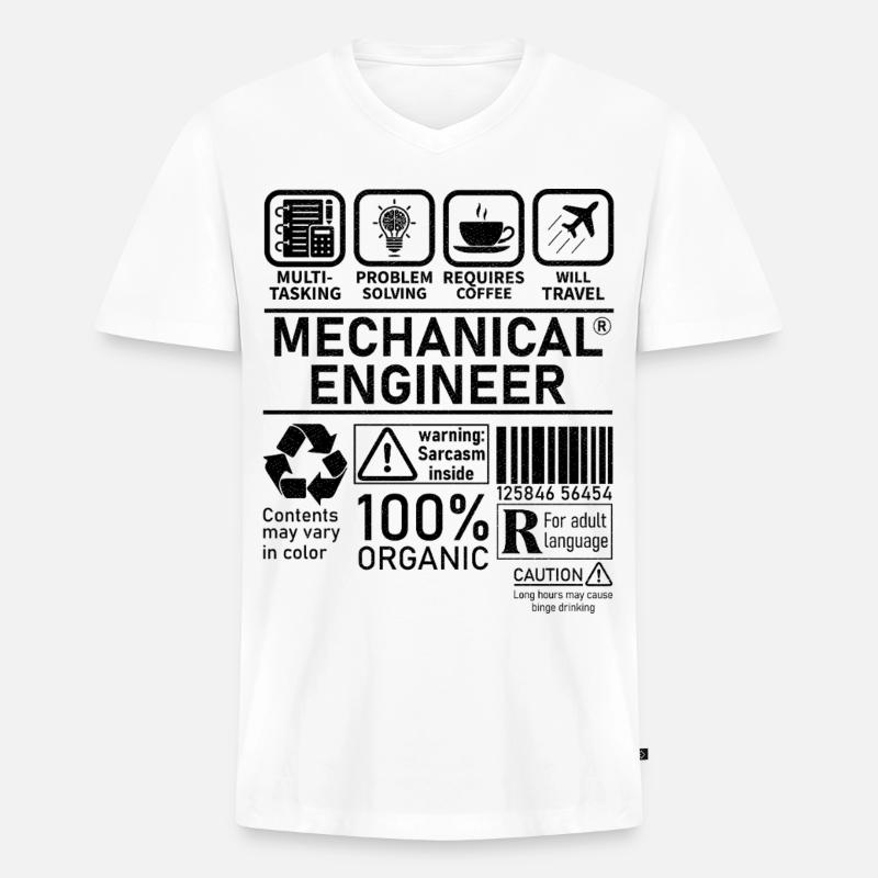 Mechanical Engineer multi tasking problem solving - Men's Premium Organic T-shirt with V-neck - white