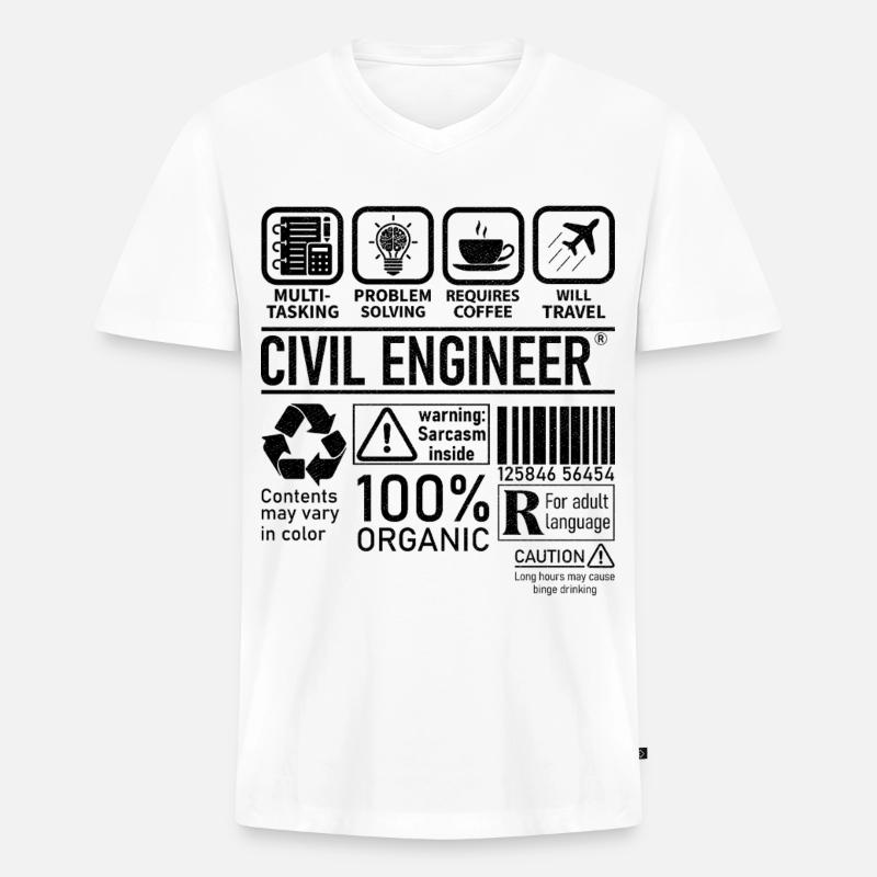 Civil Engineer multi tasking problem solving - Männer Premium Bio T-Shirt mit V-Ausschnitt - Weiß