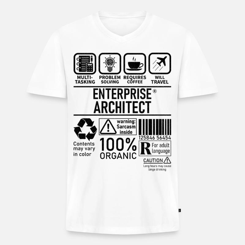 Enterprise Architect multi tasking problem solving - T-shirt encolure en V Premium bio Homme - blanc