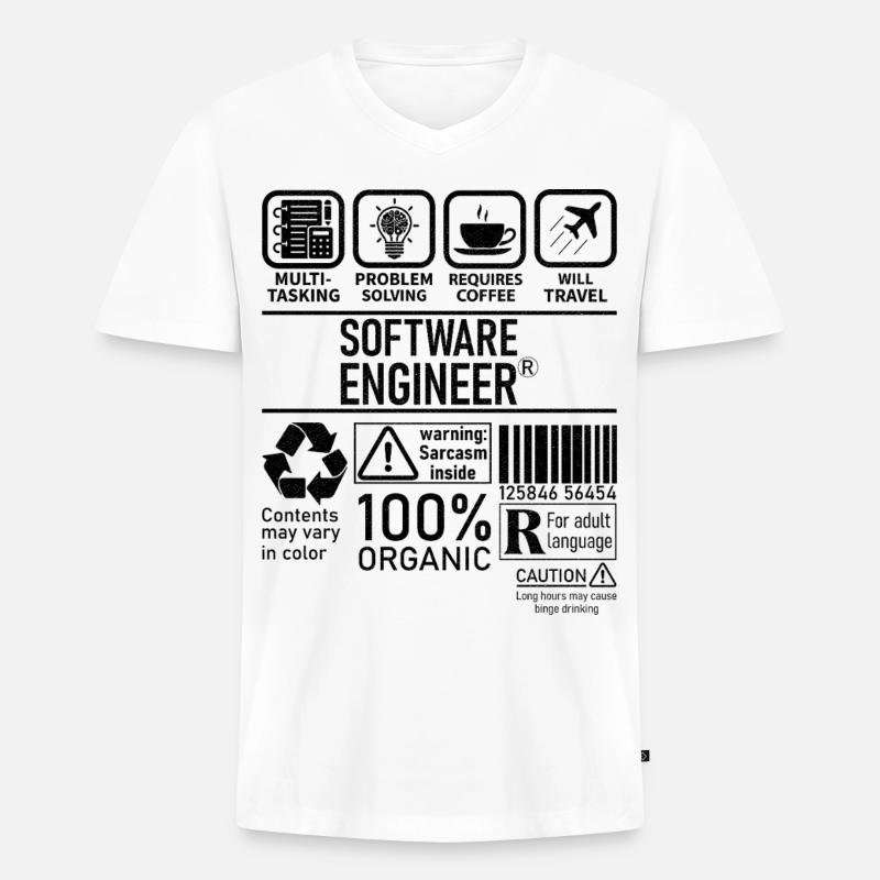 Software Engineer multi tasking problem solving - Männer Premium Bio T-Shirt mit V-Ausschnitt - Weiß