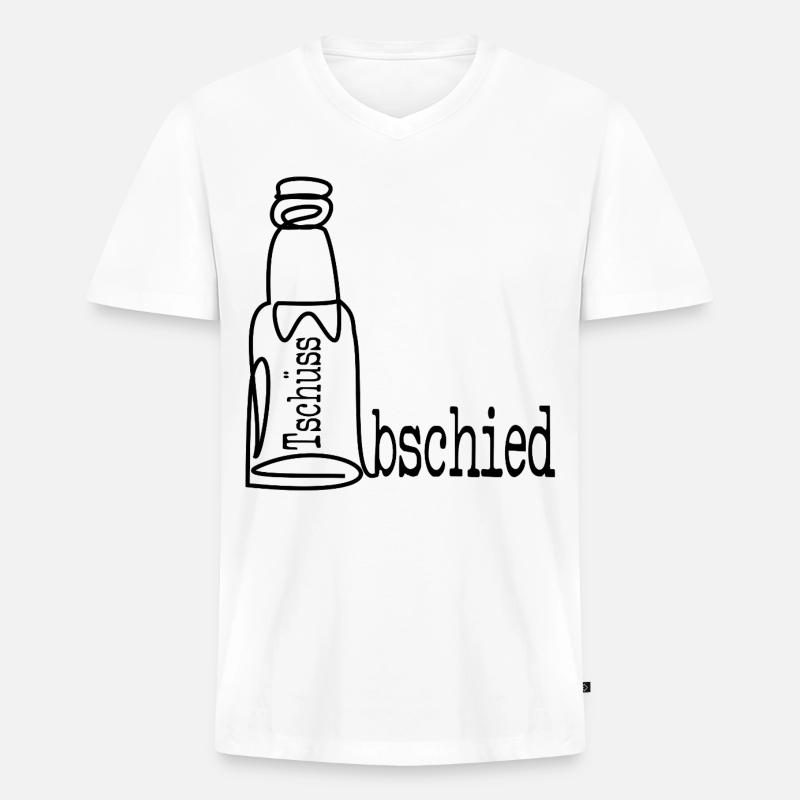 ABSCHIEDSPARTY ABSCHIED BIER - Männer Premium Bio T-Shirt mit V-Ausschnitt - Weiß