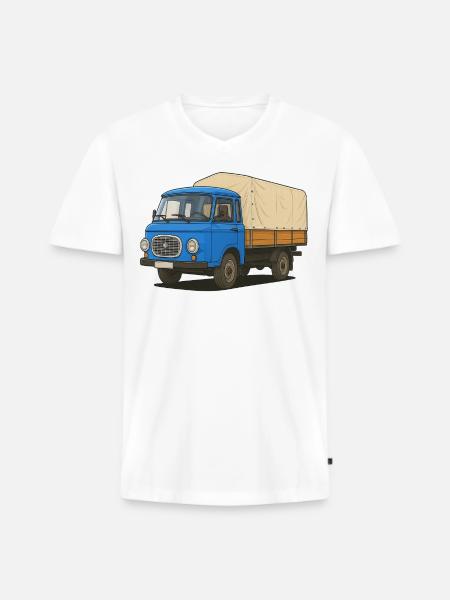 Plateau Est - T-shirt encolure en V Premium bio Homme - blanc