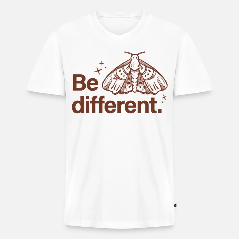 Be different - Männer Premium Bio T-Shirt mit V-Ausschnitt - Weiß