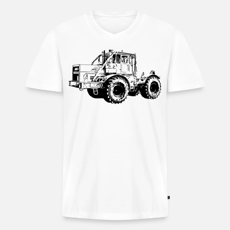 Kraftmaschine K700 Traktor - Männer Premium Bio T-Shirt mit V-Ausschnitt - Weiß