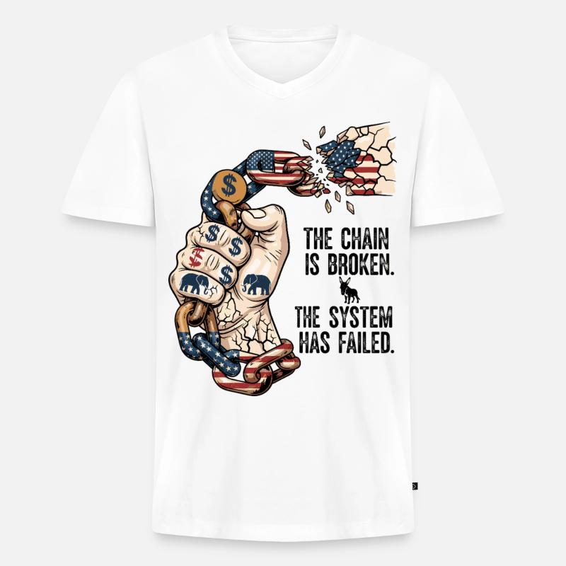 The System Has Failed - Männer Premium Bio T-Shirt mit V-Ausschnitt - Weiß