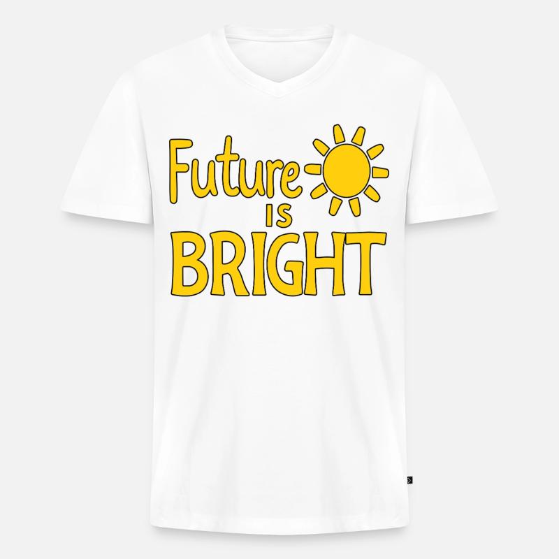 Future Is Bright - Sonne  - Männer Premium Bio T-Shirt mit V-Ausschnitt - Weiß