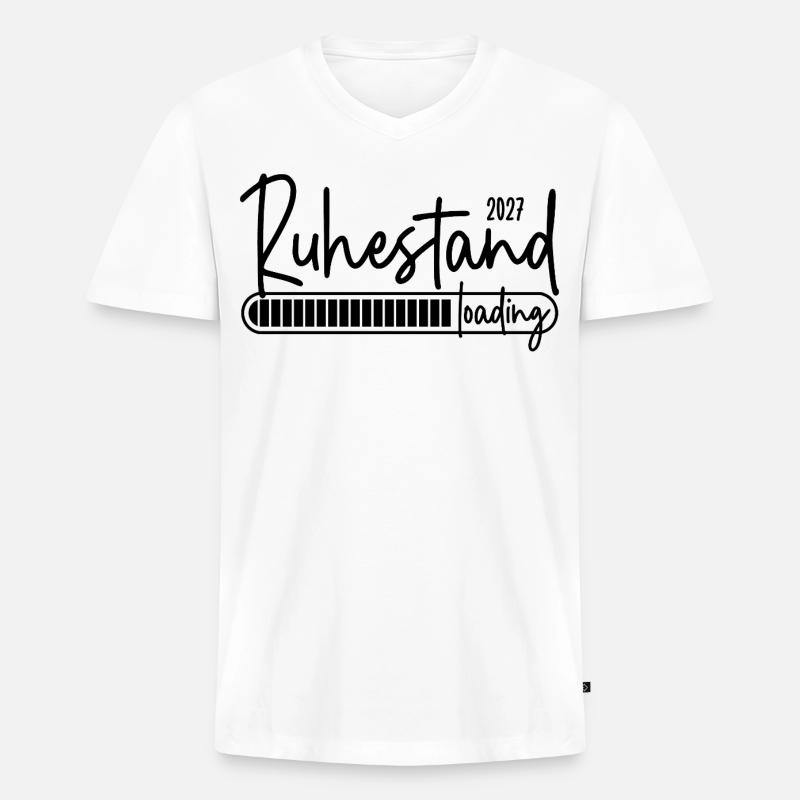 Ruhestand 2027 loading - Männer Premium Bio T-Shirt mit V-Ausschnitt - Weiß