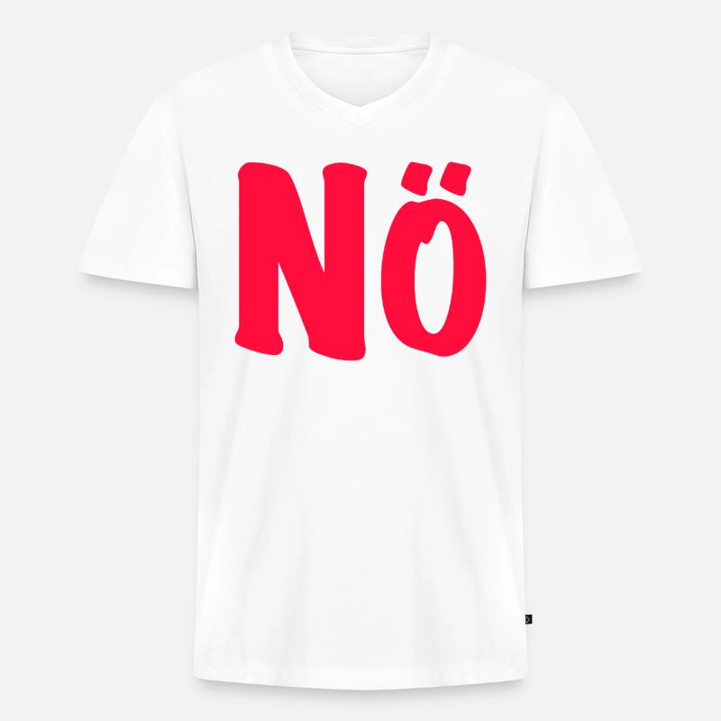 Nö - Bin dagegen - Null Bock  - Männer Premium Bio T-Shirt mit V-Ausschnitt - Weiß
