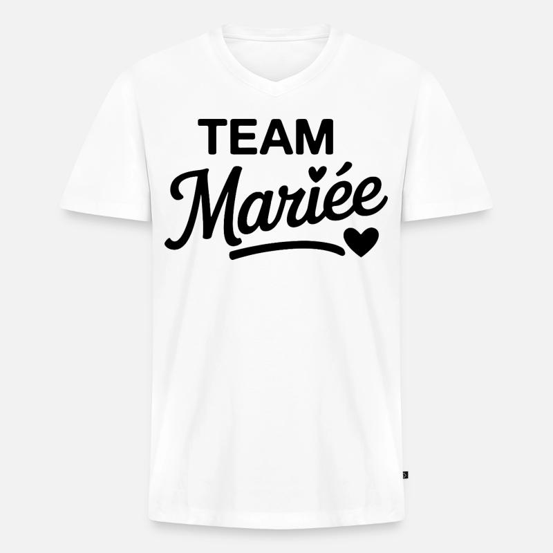 Team Braut gestaltet eleganten Junggesellenabschied - Männer Premium Bio T-Shirt mit V-Ausschnitt - Weiß