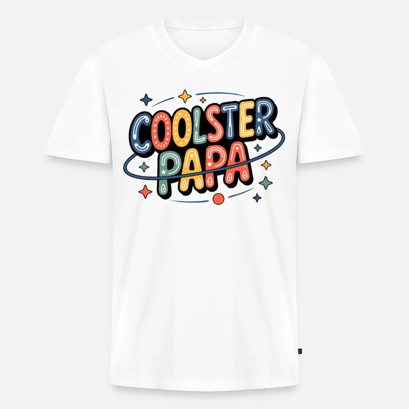 Coolster Dada Neonfarben - Männer Premium Bio T-Shirt mit V-Ausschnitt - Weiß