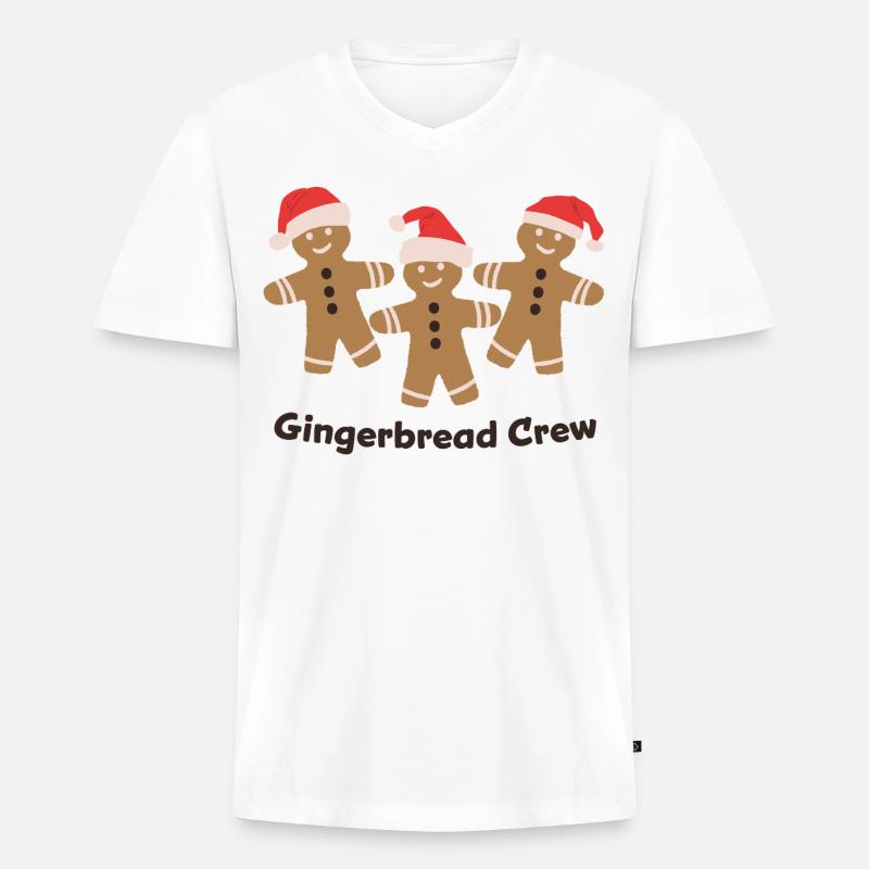 Gingerbread Crew - Weihnachten Plätzchen backen  - Männer Premium Bio T-Shirt mit V-Ausschnitt - Weiß