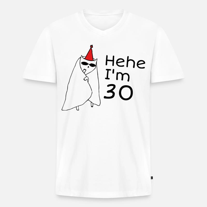 30-jähriges Jubiläumsgeschenk – 30-jähriges Jubiläumsgeschenk - Männer Premium Bio T-Shirt mit V-Ausschnitt - Weiß