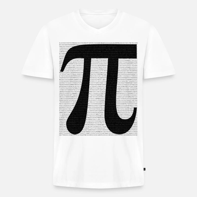 Pi-Symbol mit Zahlenwert Mathematik - Männer Premium Bio T-Shirt mit V-Ausschnitt - Weiß