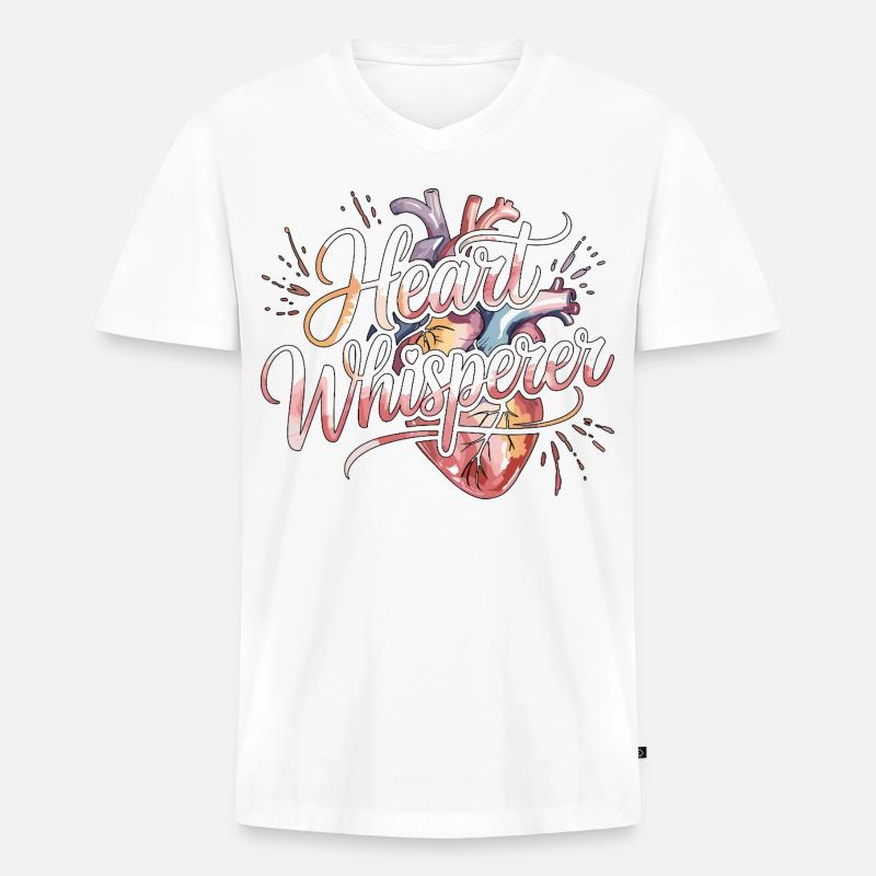 Cardiac Tech Heart Whisperer Pacemaker Technician - Männer Premium Bio T-Shirt mit V-Ausschnitt - Weiß