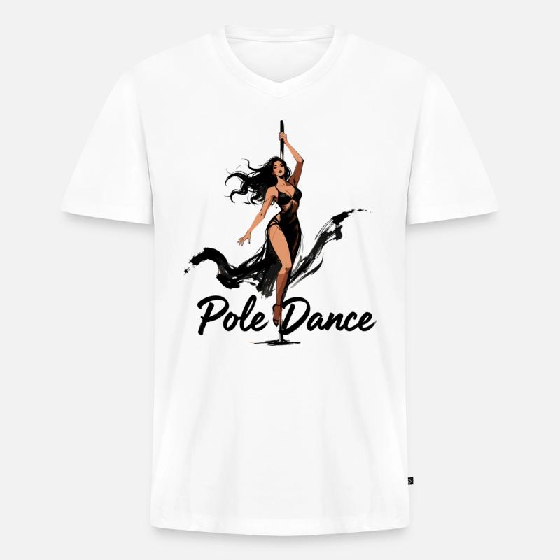 Pole Dance Poledancerin ästhetisch Geschenk - Männer Premium Bio T-Shirt mit V-Ausschnitt - Weiß