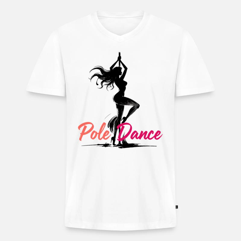 Pole Dance Poledancerin ästhetisch Geschenk - Männer Premium Bio T-Shirt mit V-Ausschnitt - Weiß