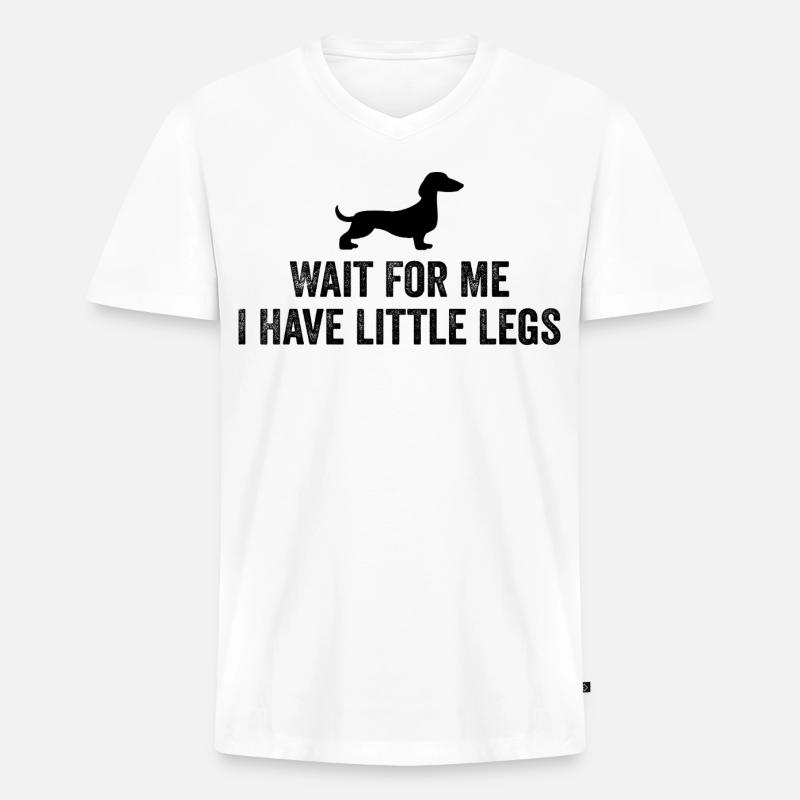 Bester Dackel Mama Papa Hundebesitzer Geschenk - Männer Premium Bio T-Shirt mit V-Ausschnitt - Weiß