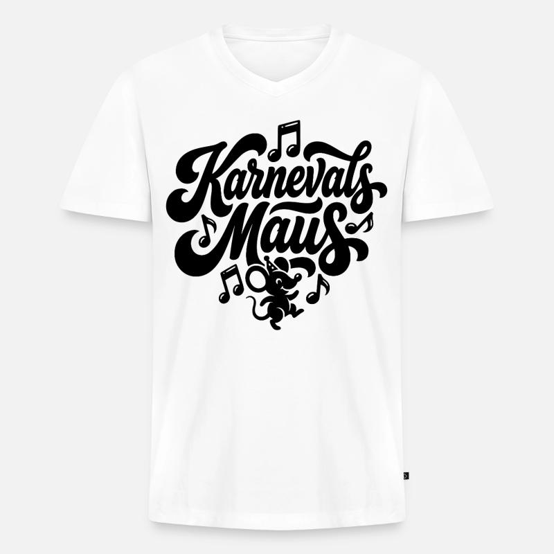 Karnevalsmaus Karneval Köln Kölner Karnevals Maus - Männer Premium Bio T-Shirt mit V-Ausschnitt - Weiß