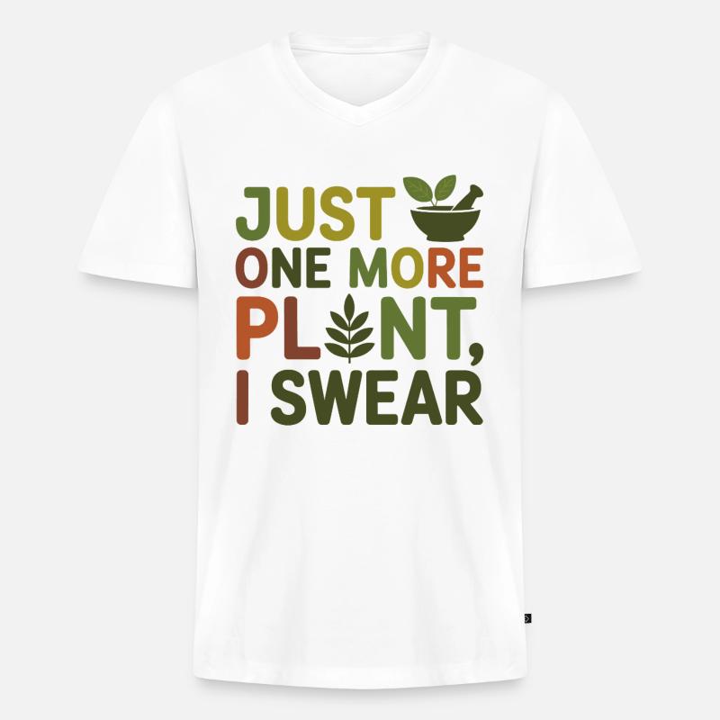 Kräuterkundige Nur noch ein Pflanzenprofi - Männer Premium Bio T-Shirt mit V-Ausschnitt - Weiß