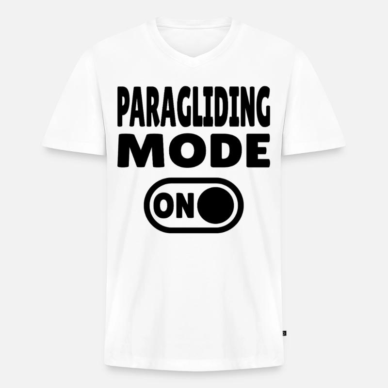 Paragliding Mode ON – Gleitschirmfreiheit - Männer Premium Bio T-Shirt mit V-Ausschnitt - Weiß