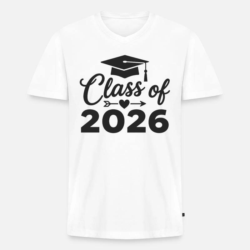 CLASS OF 2026 Absolventen Abschluss Studium - Männer Premium Bio T-Shirt mit V-Ausschnitt - Weiß