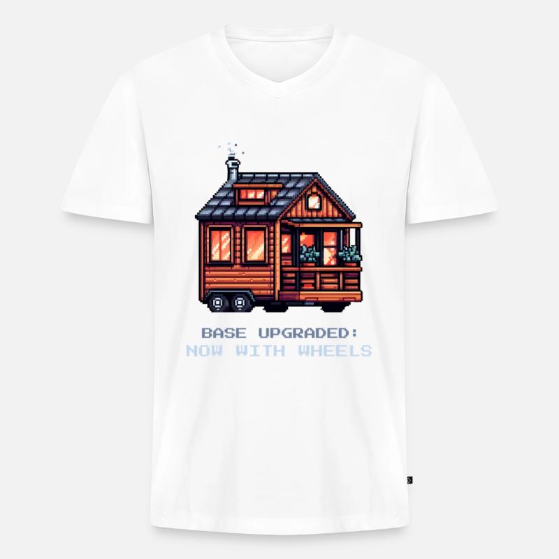 Basic upgrade on wheels | Tiny House - Men's Premium Organic T-shirt with V-neck - white