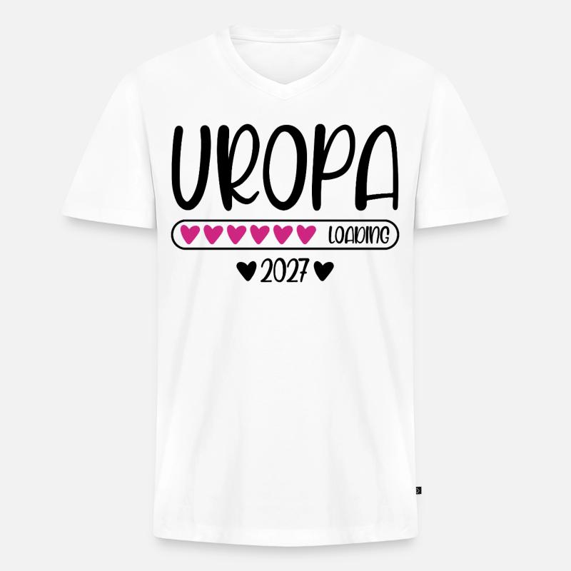 Uropa 2027 loading mit Herzchen Ladebalken - Männer Premium Bio T-Shirt mit V-Ausschnitt - Weiß