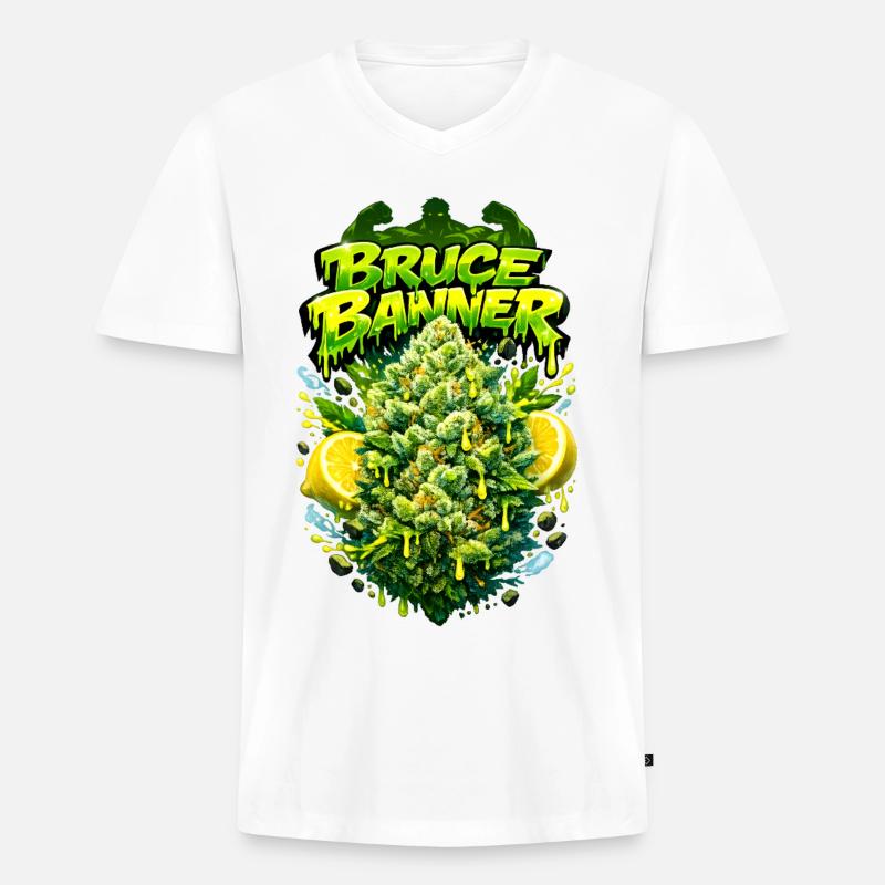 BB Strain Graffiti Art Print - Männer Premium Bio T-Shirt mit V-Ausschnitt - Weiß