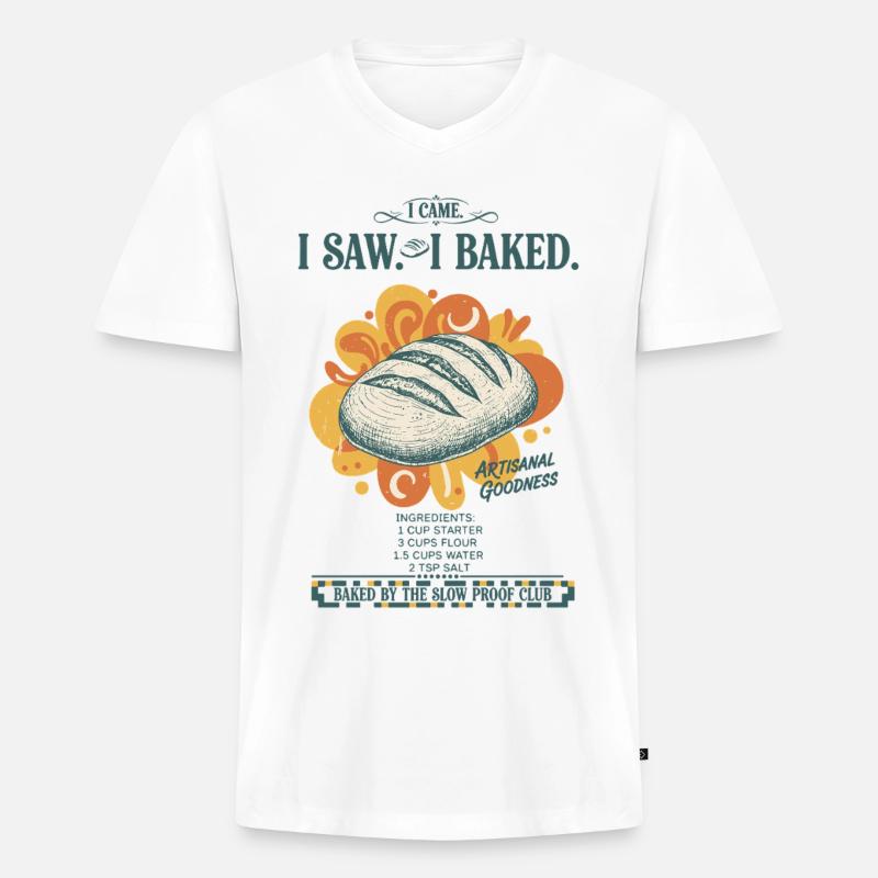 sourdough bread baking baker sourdough starter - Men's Premium Organic T-shirt with V-neck - white