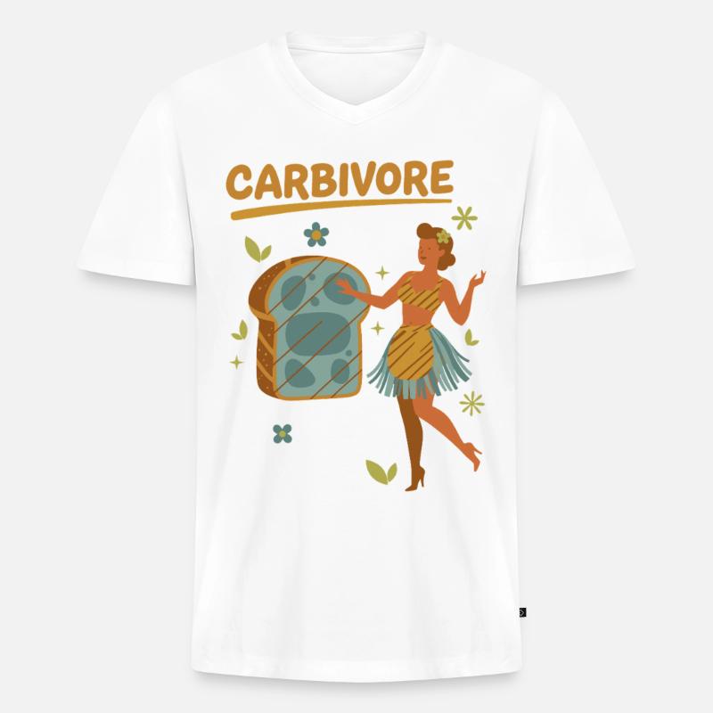 Sauerteig Brot Backbäcker KARBIVORE Sauerteig - Männer Premium Bio T-Shirt mit V-Ausschnitt - Weiß