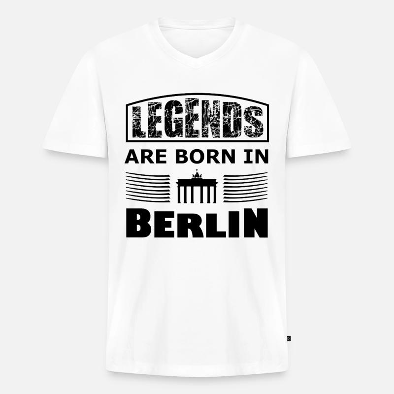 Die Berliner Legenden - Männer Premium Bio T-Shirt mit V-Ausschnitt - Weiß
