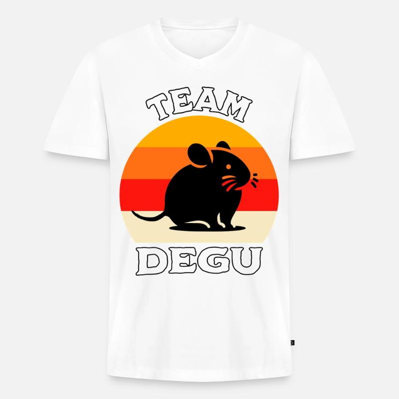 Team Degu - Männer Premium Bio T-Shirt mit V-Ausschnitt - Weiß