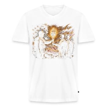 Veterans Day for Democrats - Men's Premium Organic T-shirt with V-neck - white - Front - Nico (187cm)