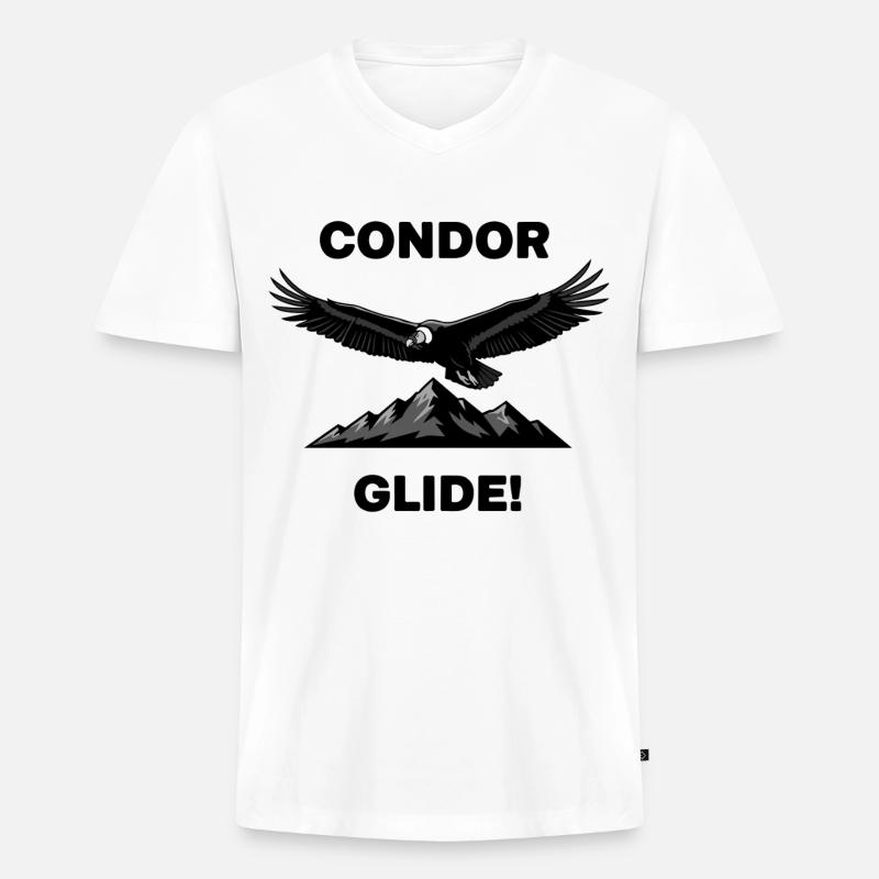 Anden-Kondor-Gleitflug Schwarzer Condor - Männer Premium Bio T-Shirt mit V-Ausschnitt - Weiß