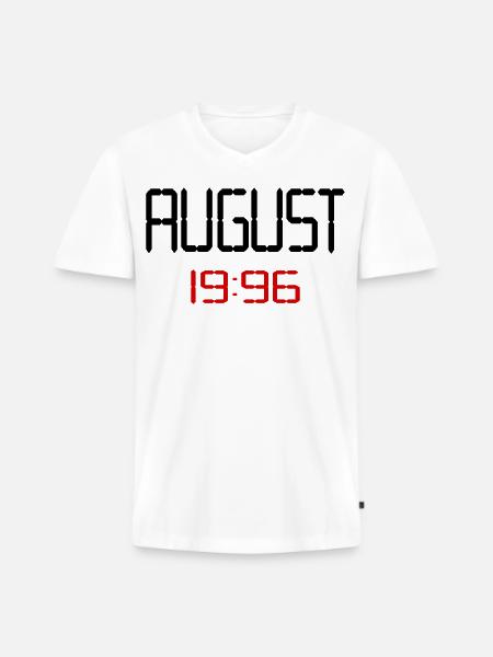 August 1996 - 30th birthday - Men's Premium Organic T-shirt with V-neck - white