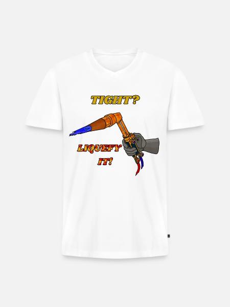 Verflüssige es fest - Männer Premium Bio T-Shirt mit V-Ausschnitt - Weiß