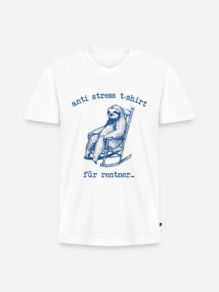 Anti-Stress-Trägheit - Männer Premium Bio T-Shirt mit V-Ausschnitt - Weiß