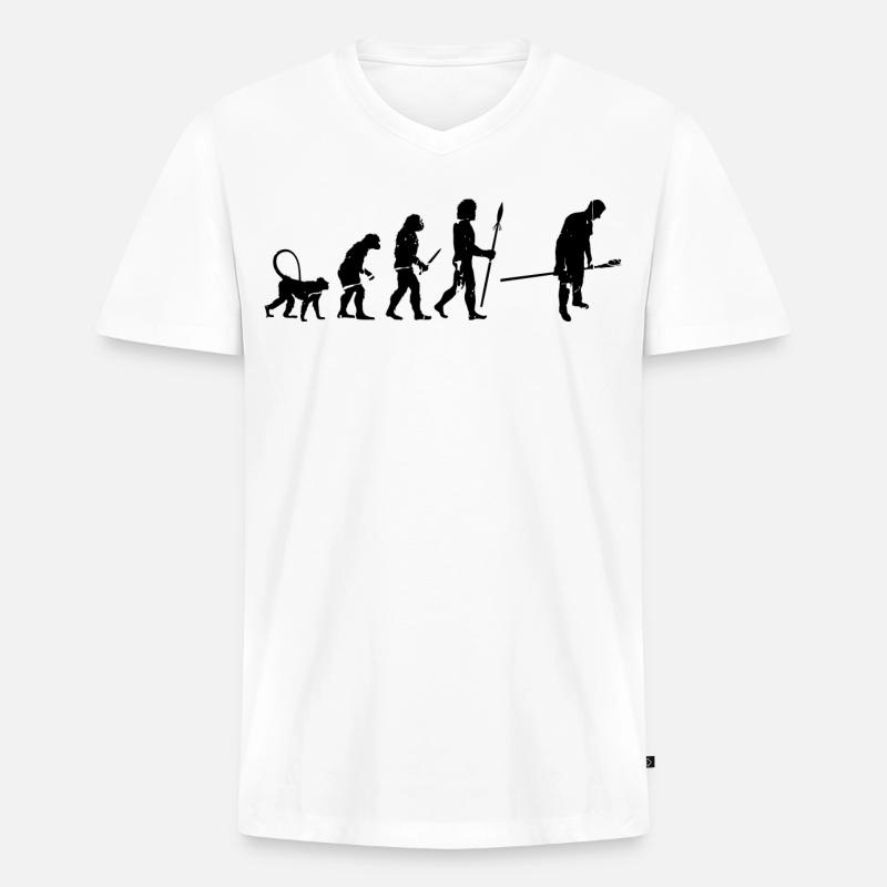 Entwicklung einer Bäckerei - Männer Premium Bio T-Shirt mit V-Ausschnitt - Weiß