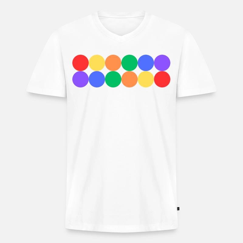 Rainbow Pride - Männer Premium Bio T-Shirt mit V-Ausschnitt - Weiß