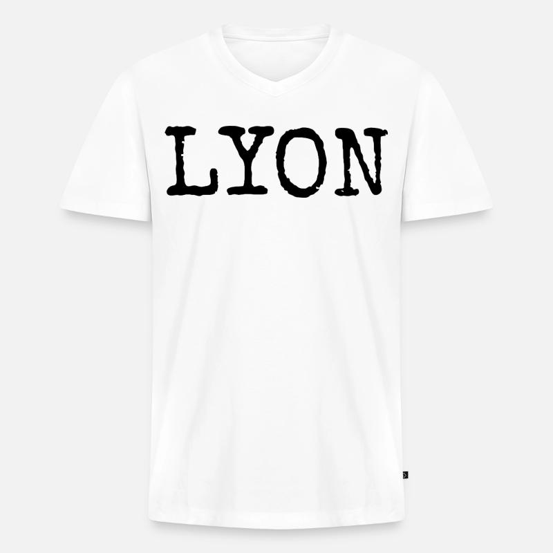 Lyon - Männer Premium Bio T-Shirt mit V-Ausschnitt - Weiß