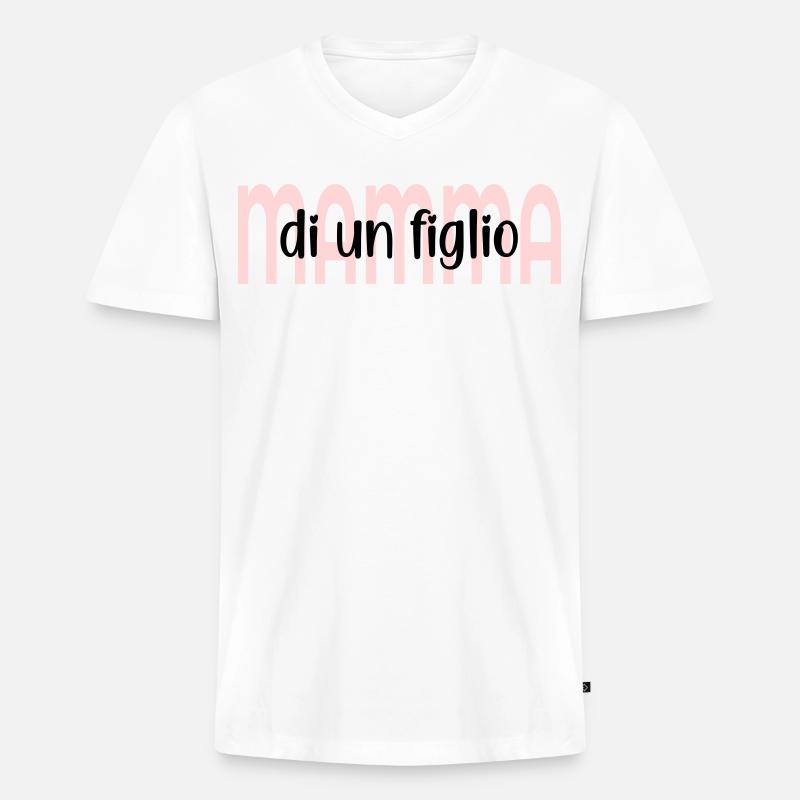 Mutter eines Kindes - Männer Premium Bio T-Shirt mit V-Ausschnitt - Weiß