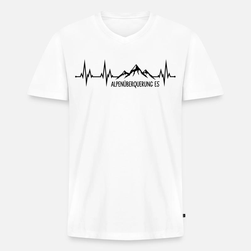 Alpenüberquerung E5 - Männer Premium Bio T-Shirt mit V-Ausschnitt - Weiß
